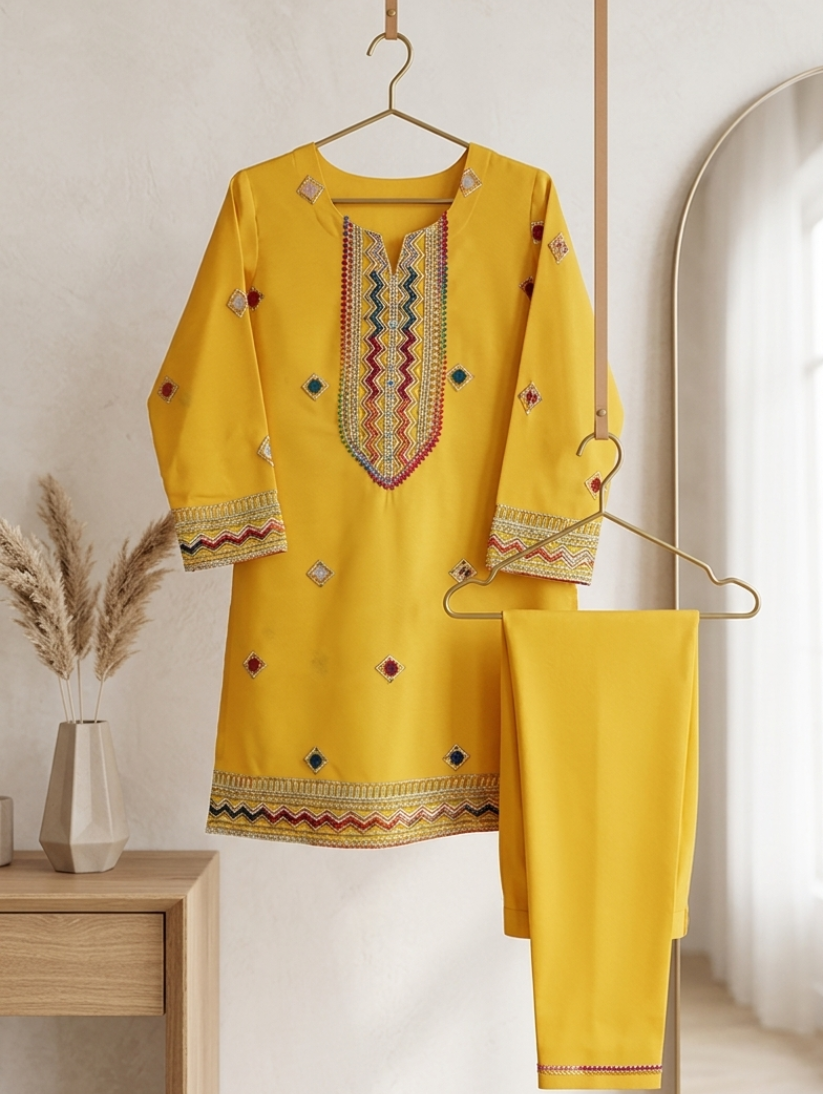 Sunshine Radiance Embroidered Co-Ord Set