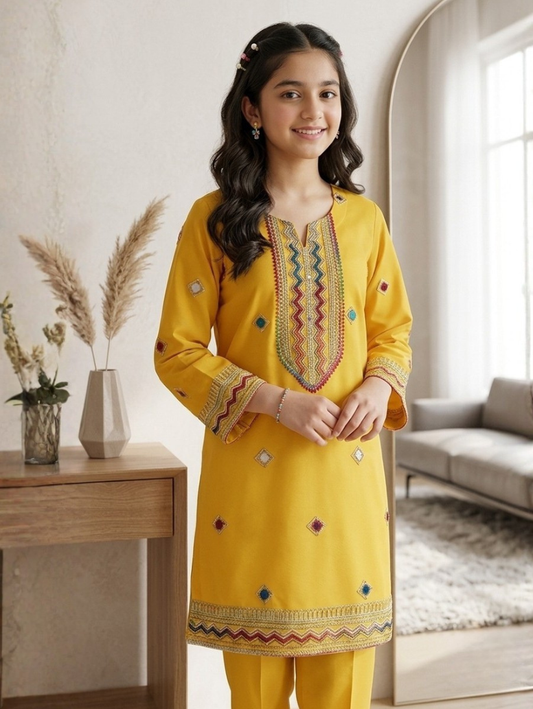 Sunshine Radiance Embroidered Co-Ord Set